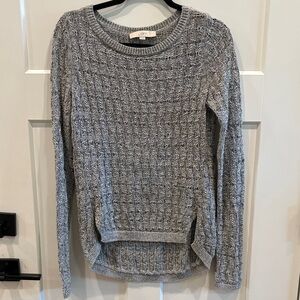 LOFT Heathered Gray Crew Neck Sweater